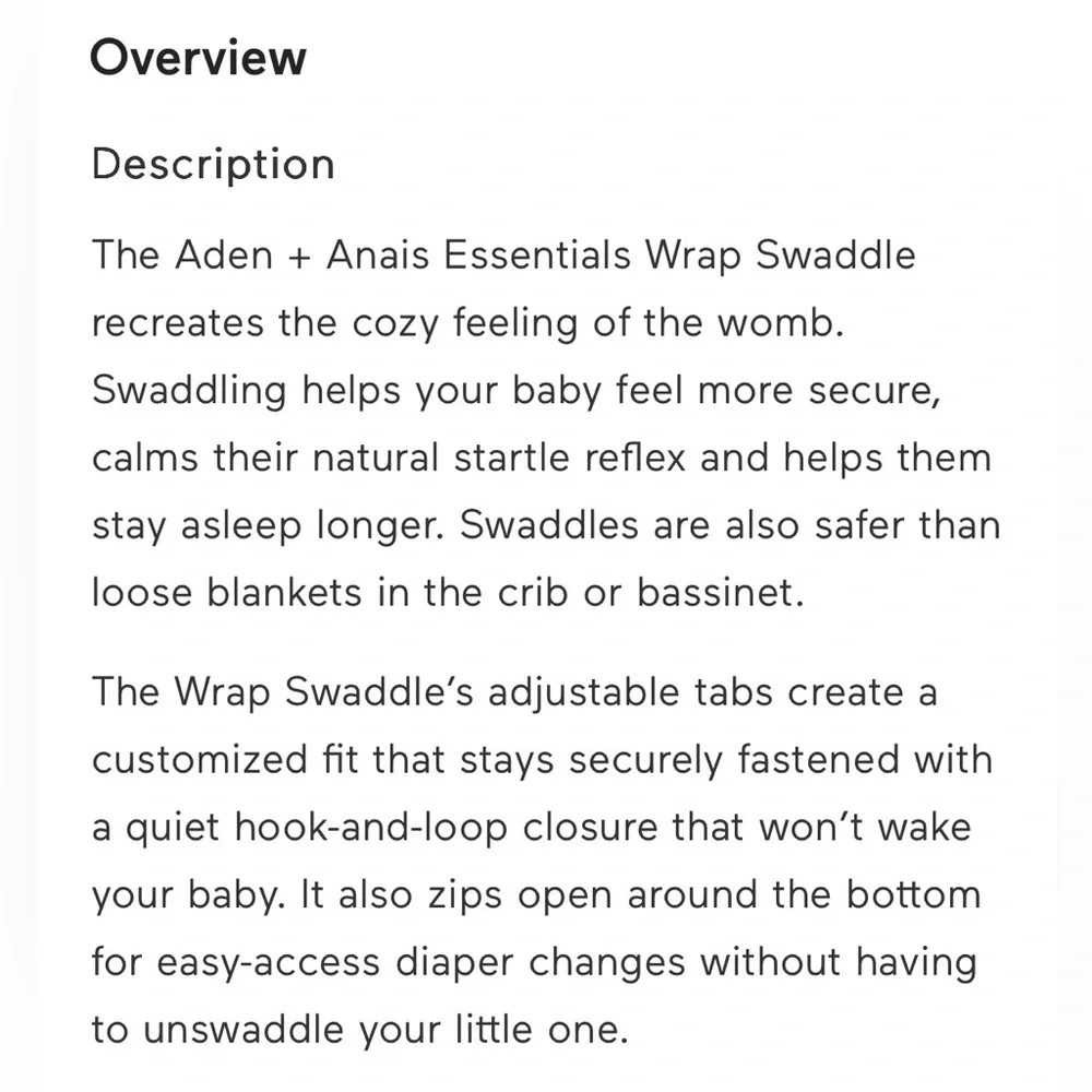 aden + anais cotton wrap swaddles 0-3 months